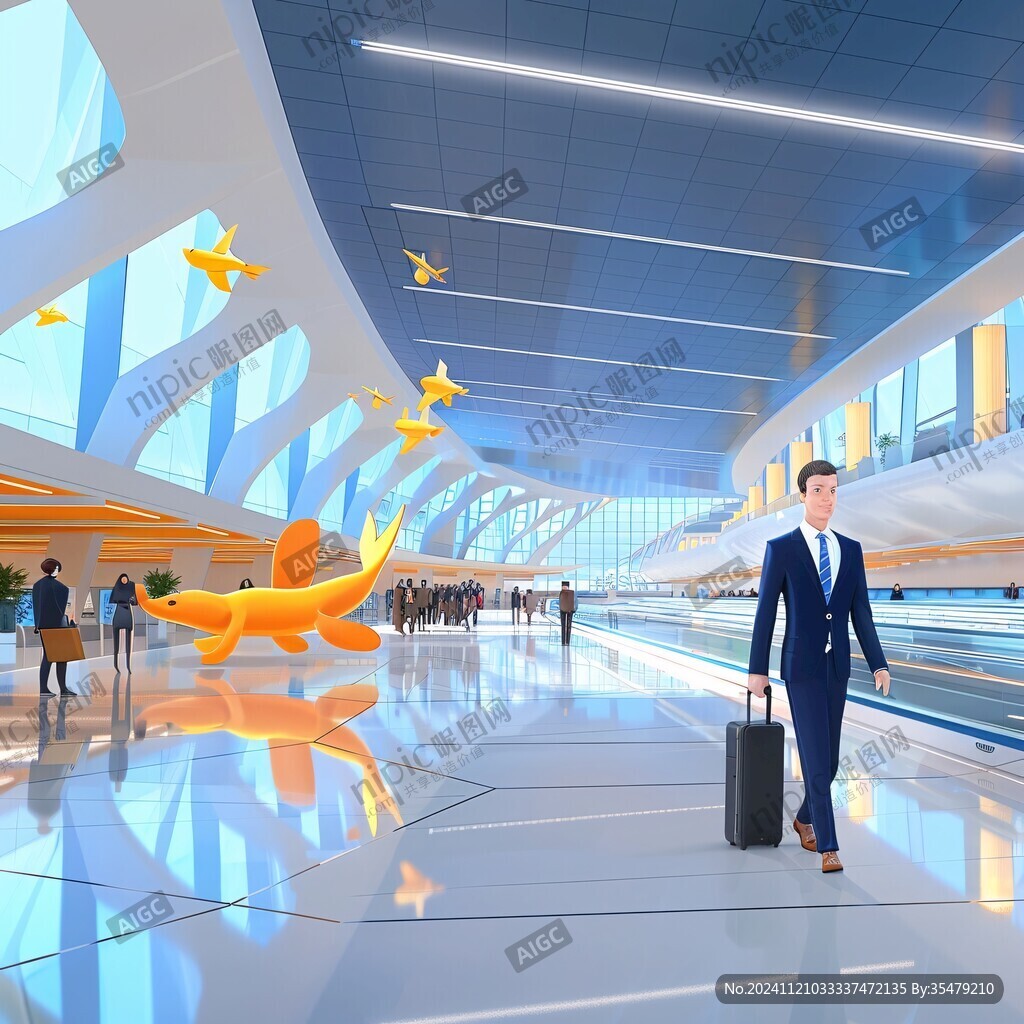 航空港区北站插画