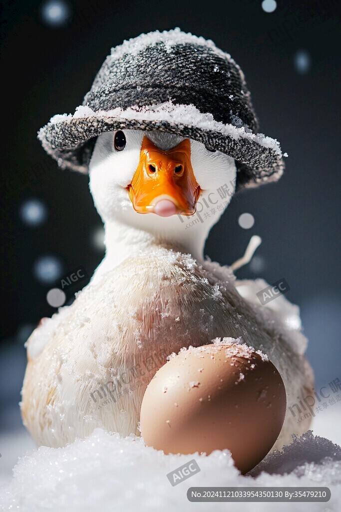 下雪天的小鸭