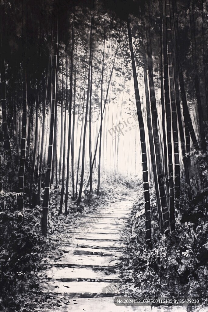 竹林小路装饰画