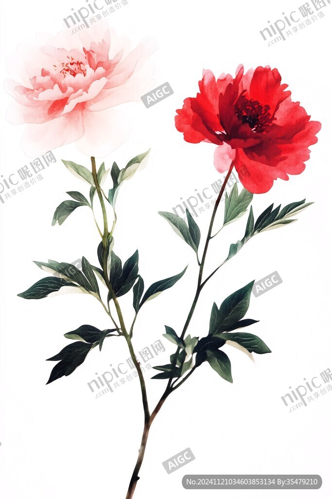 两朵牡丹花