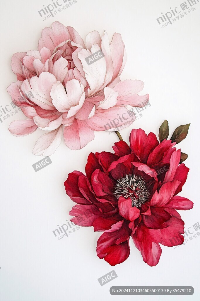 3d立体花卉牡丹