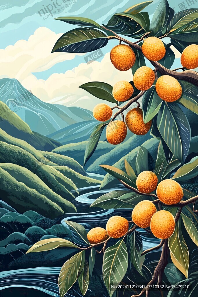 龙眼包装插画