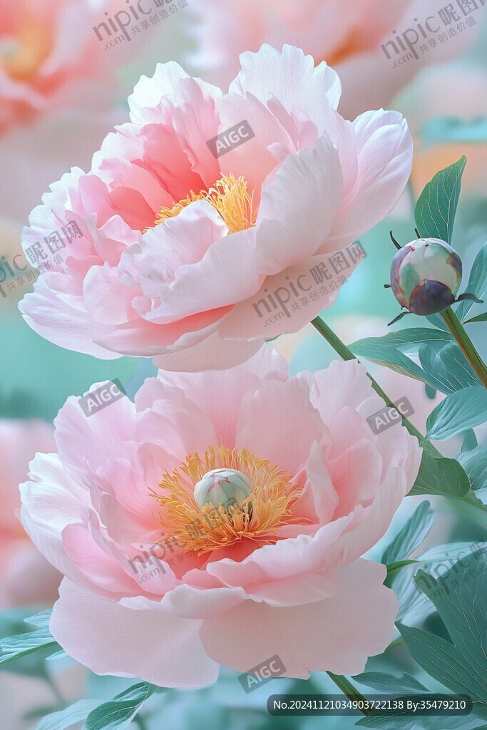 3d牡丹花卉