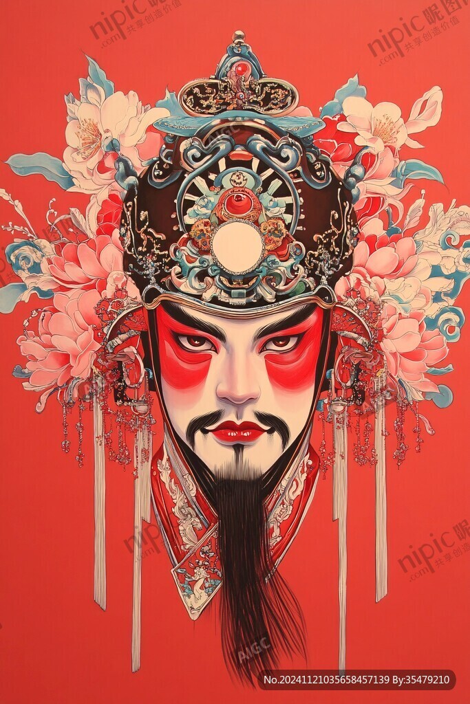 脸谱人物插画