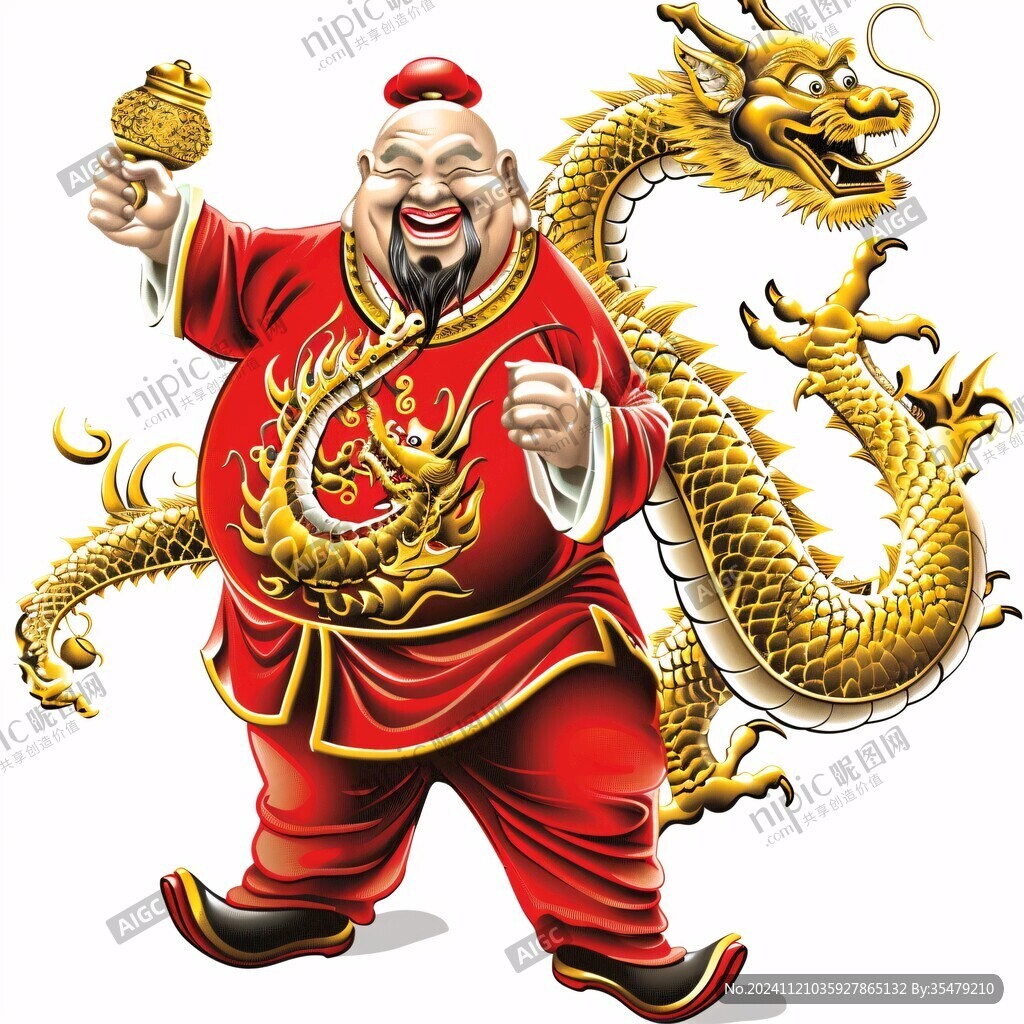 卡通财神龙