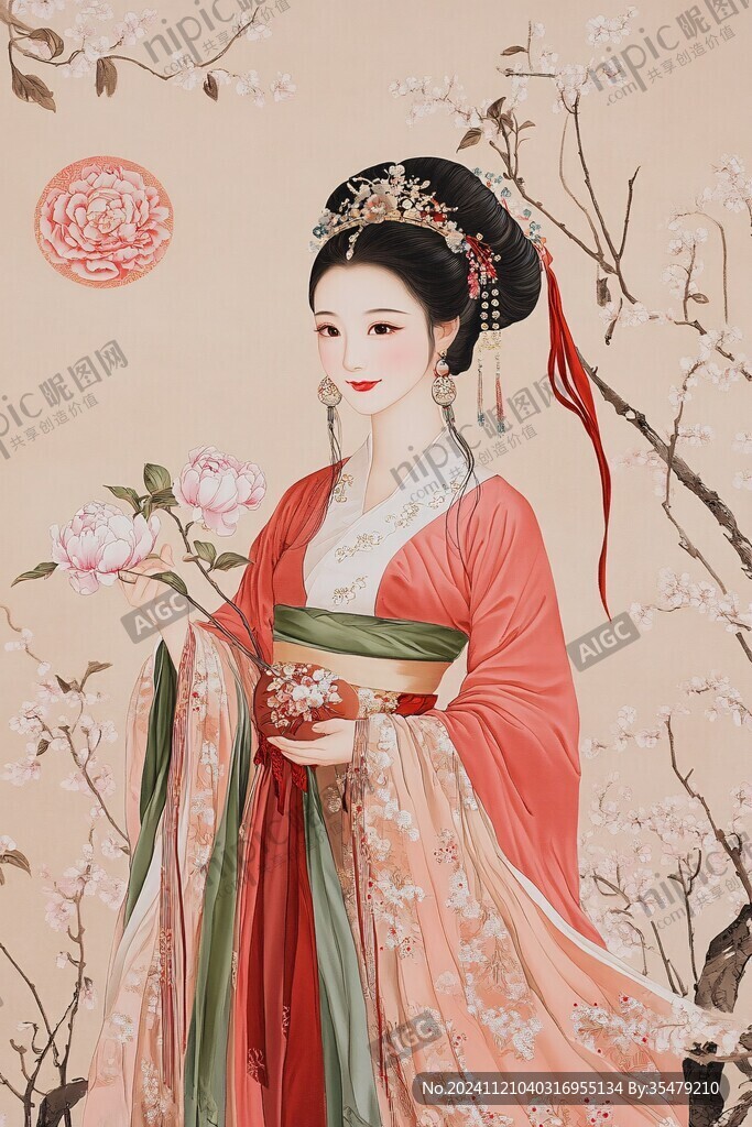 汉服美人插画