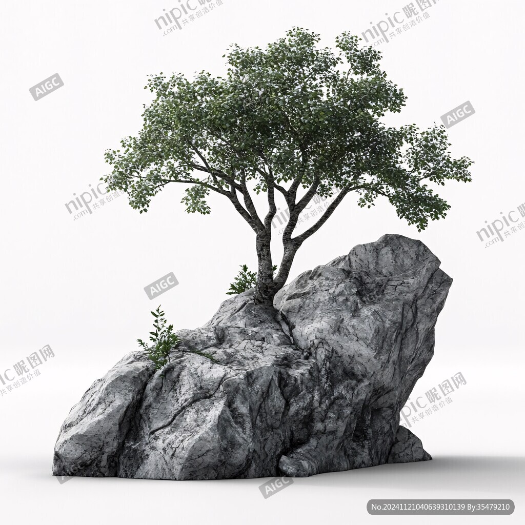 石头上的树