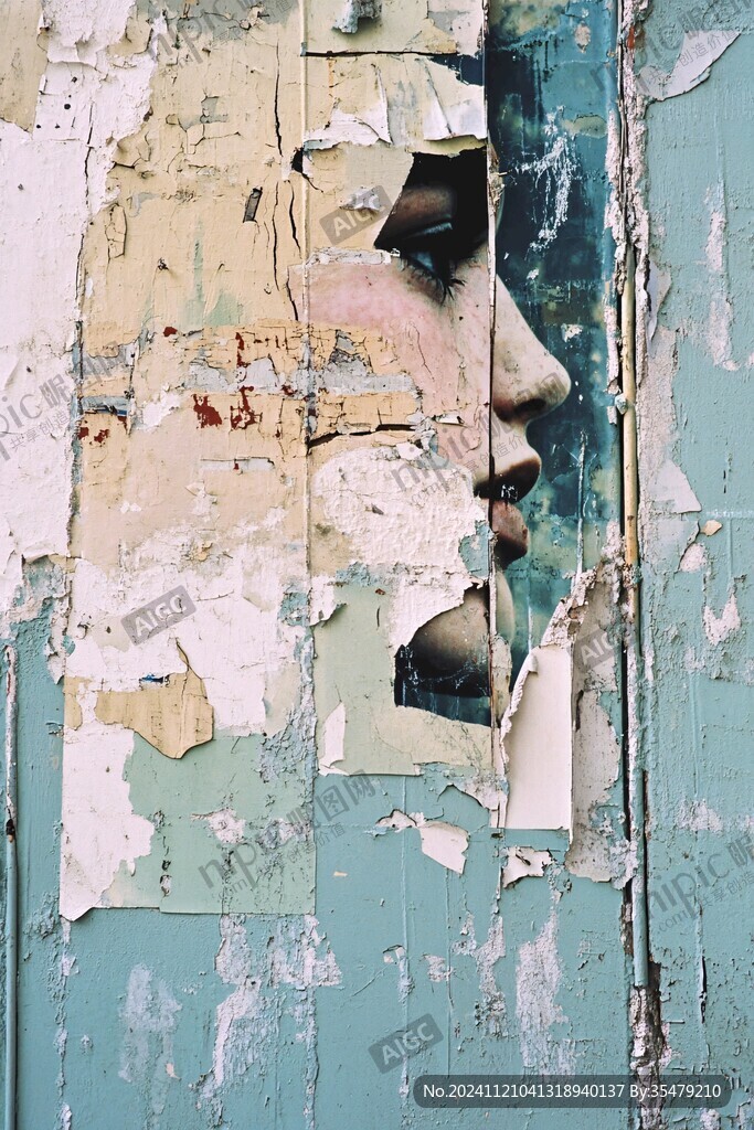 人脸色块拼接装饰画