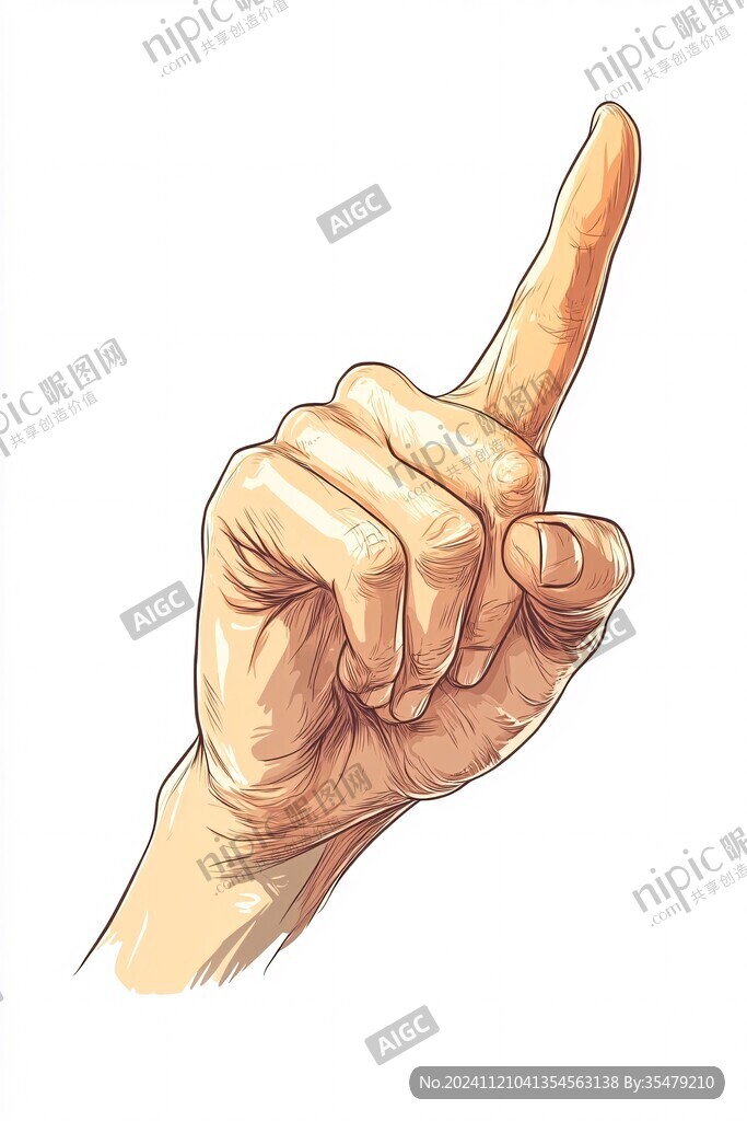 卡通点赞手势