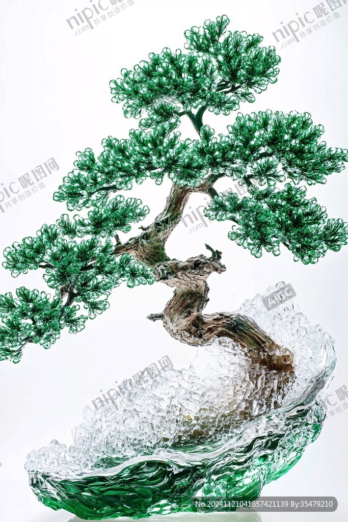 迎客松古法琉璃制品