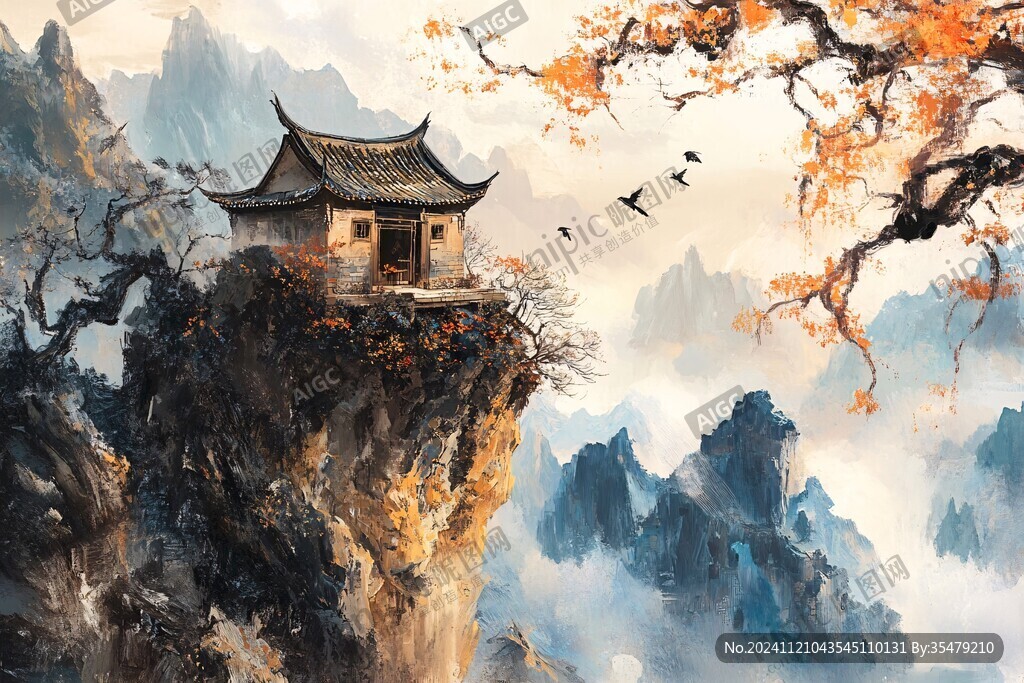 山水楼阁雅致意境风