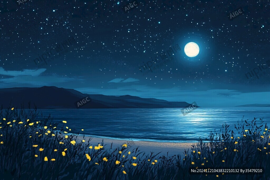 夜晚的海边
