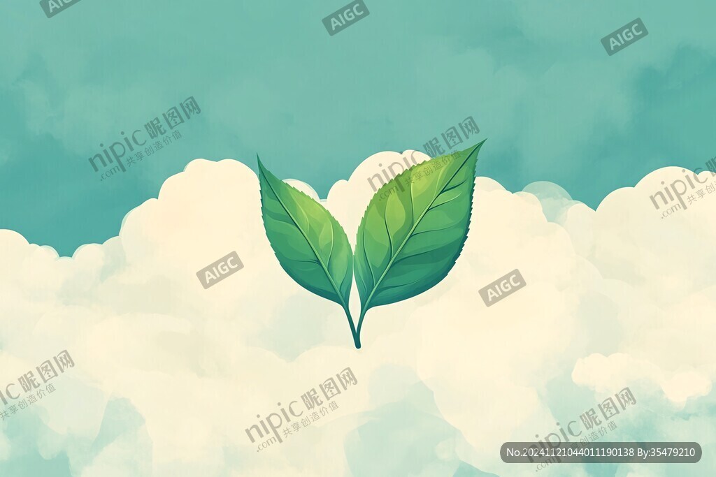 白云与绿叶