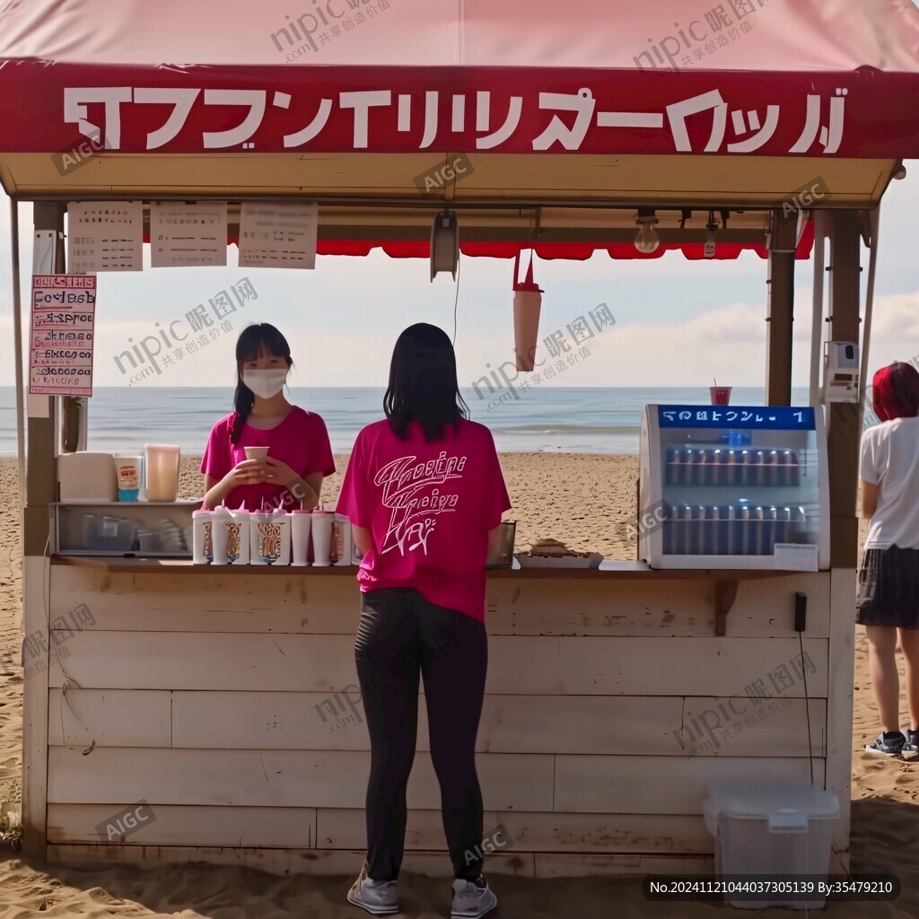 沙滩冷饮店活动