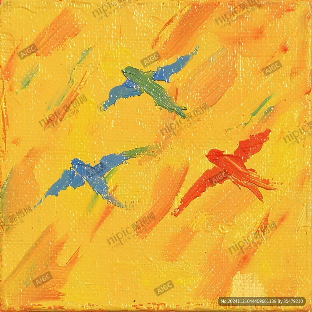 飞鸟油画