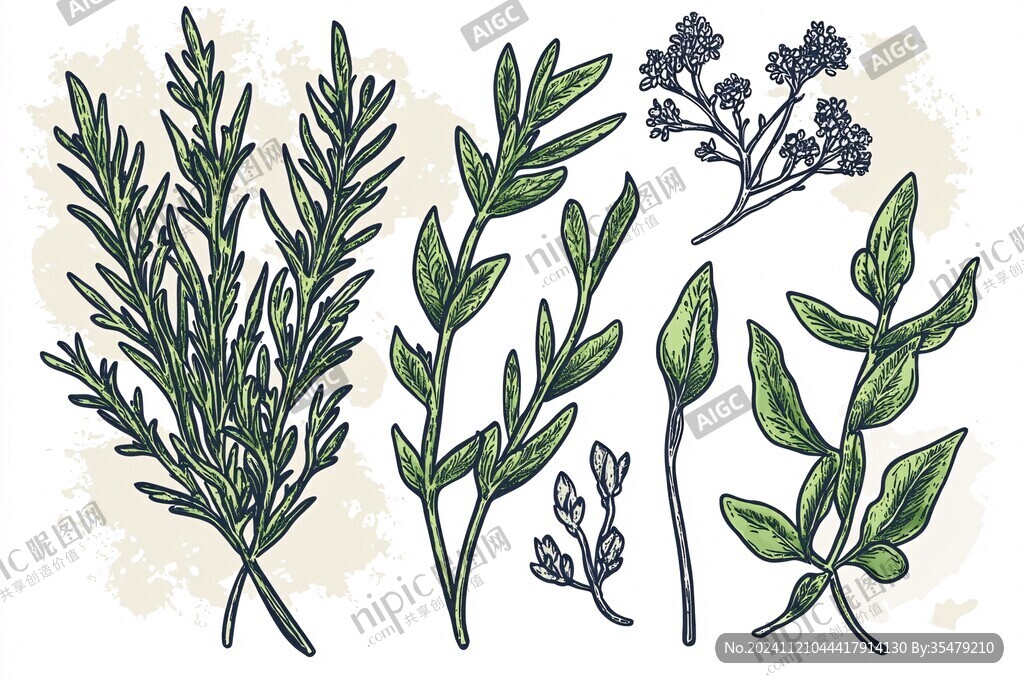 艾草手绘插图