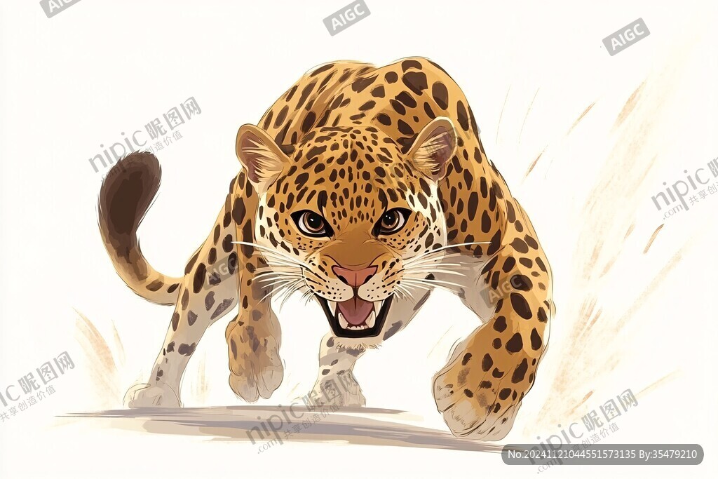 金钱豹插画