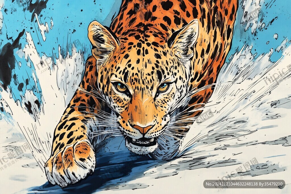 美洲豹手绘
