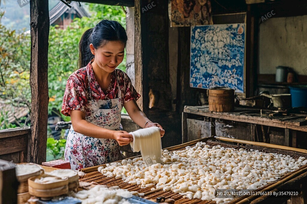 家庭制作蚕丝