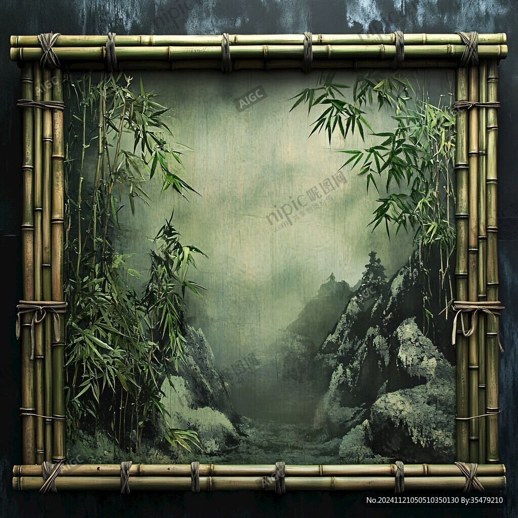 复古竹林背景墙