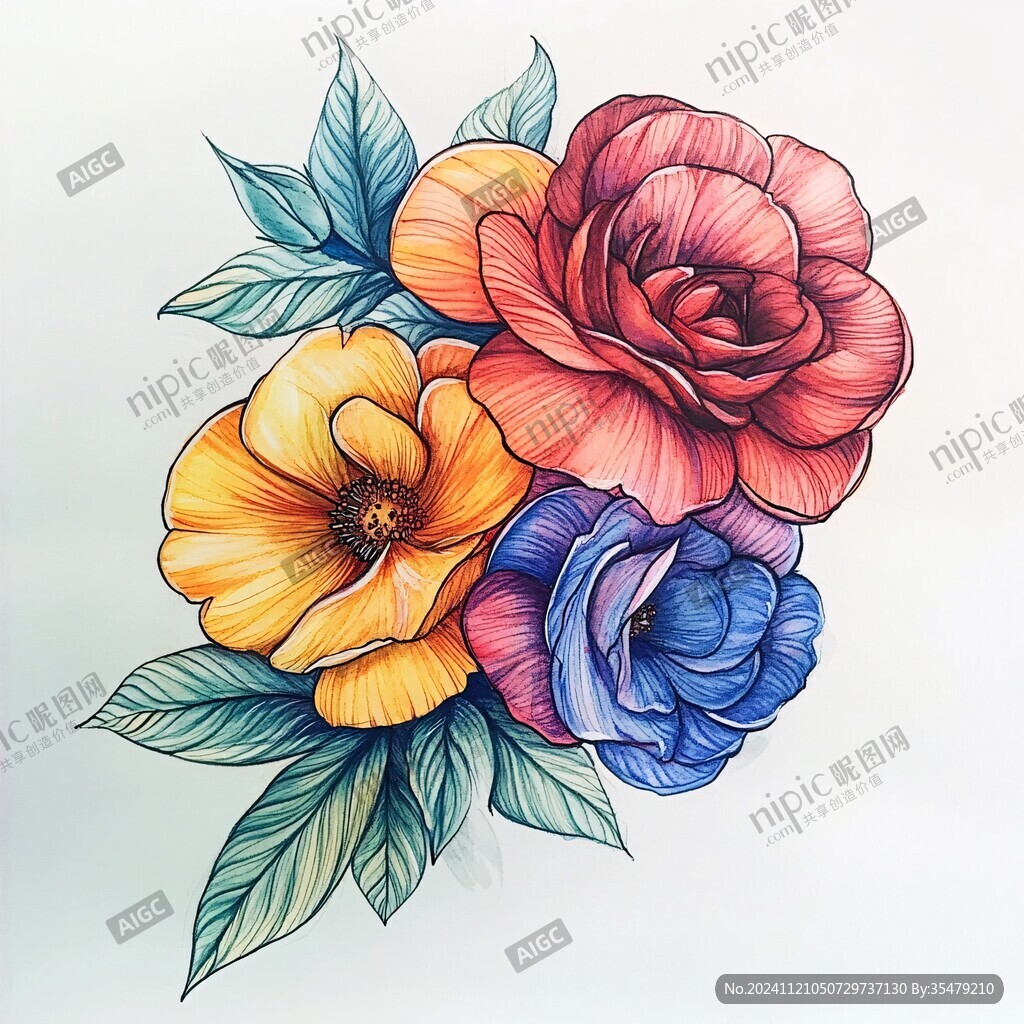 花卉临摹