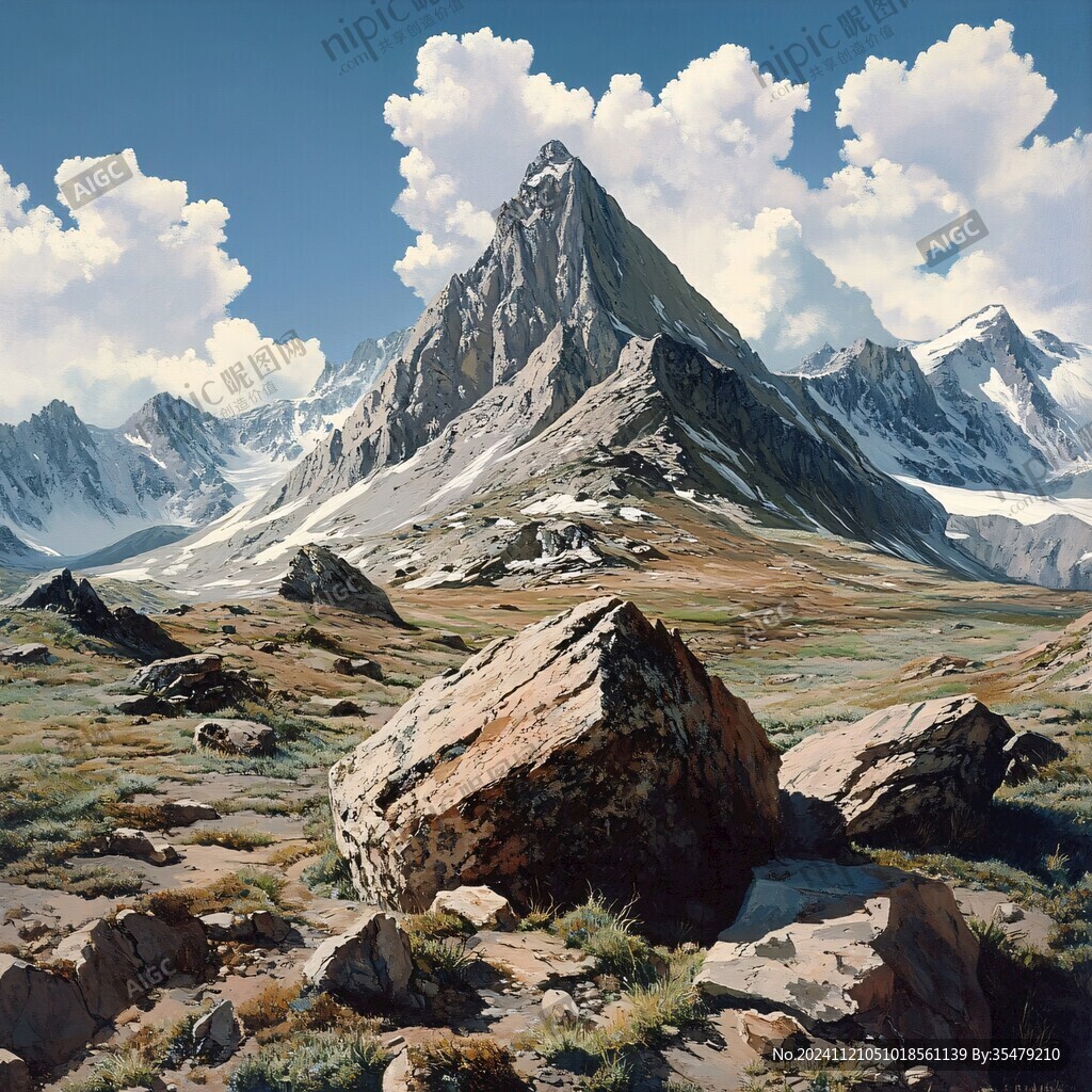 现实山景画