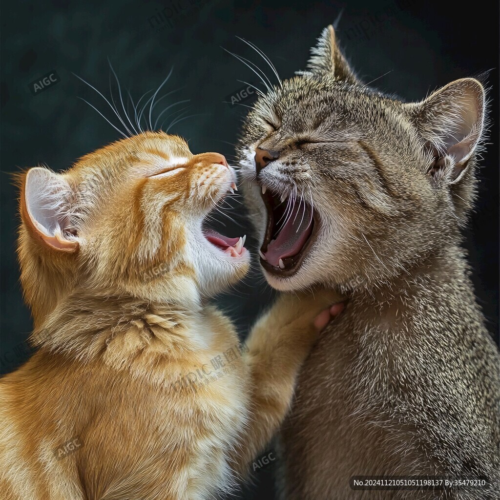 打架的小猫