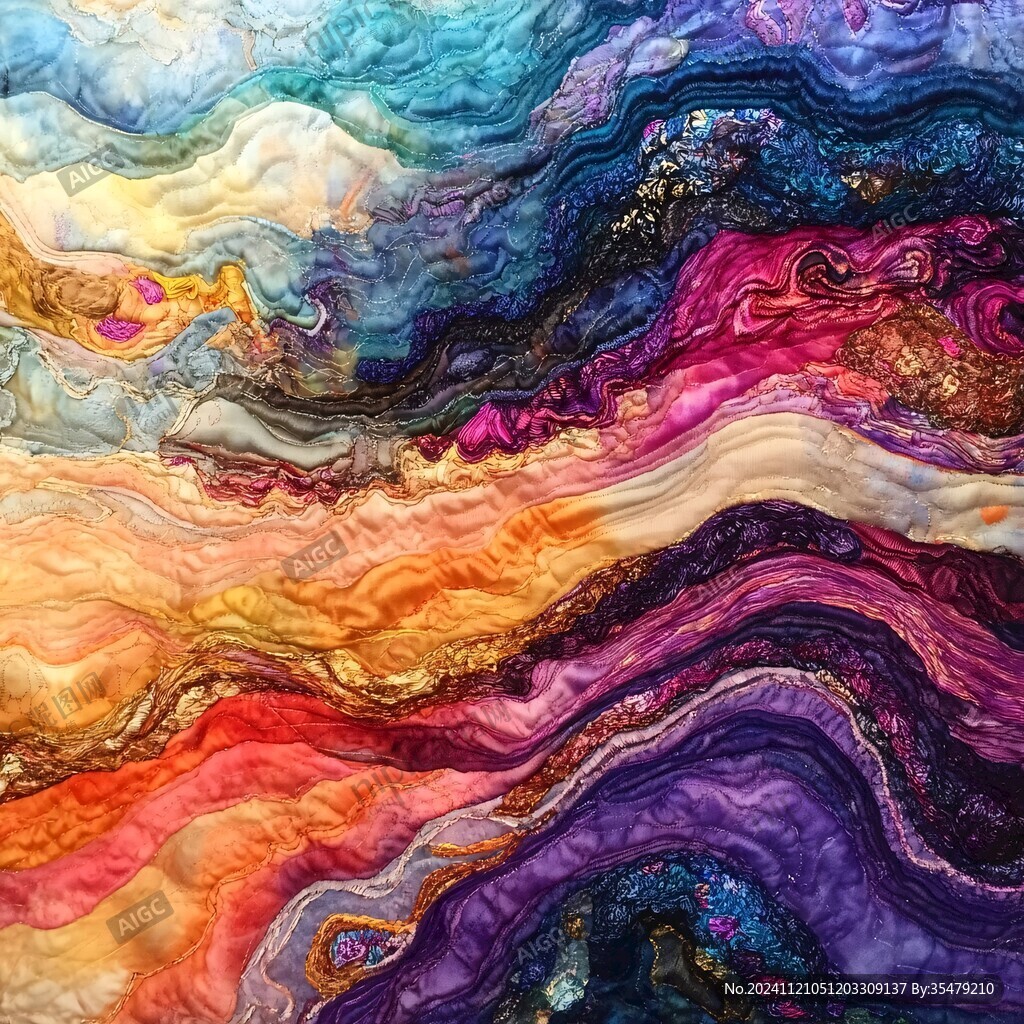 肌理彩色流体背景墙