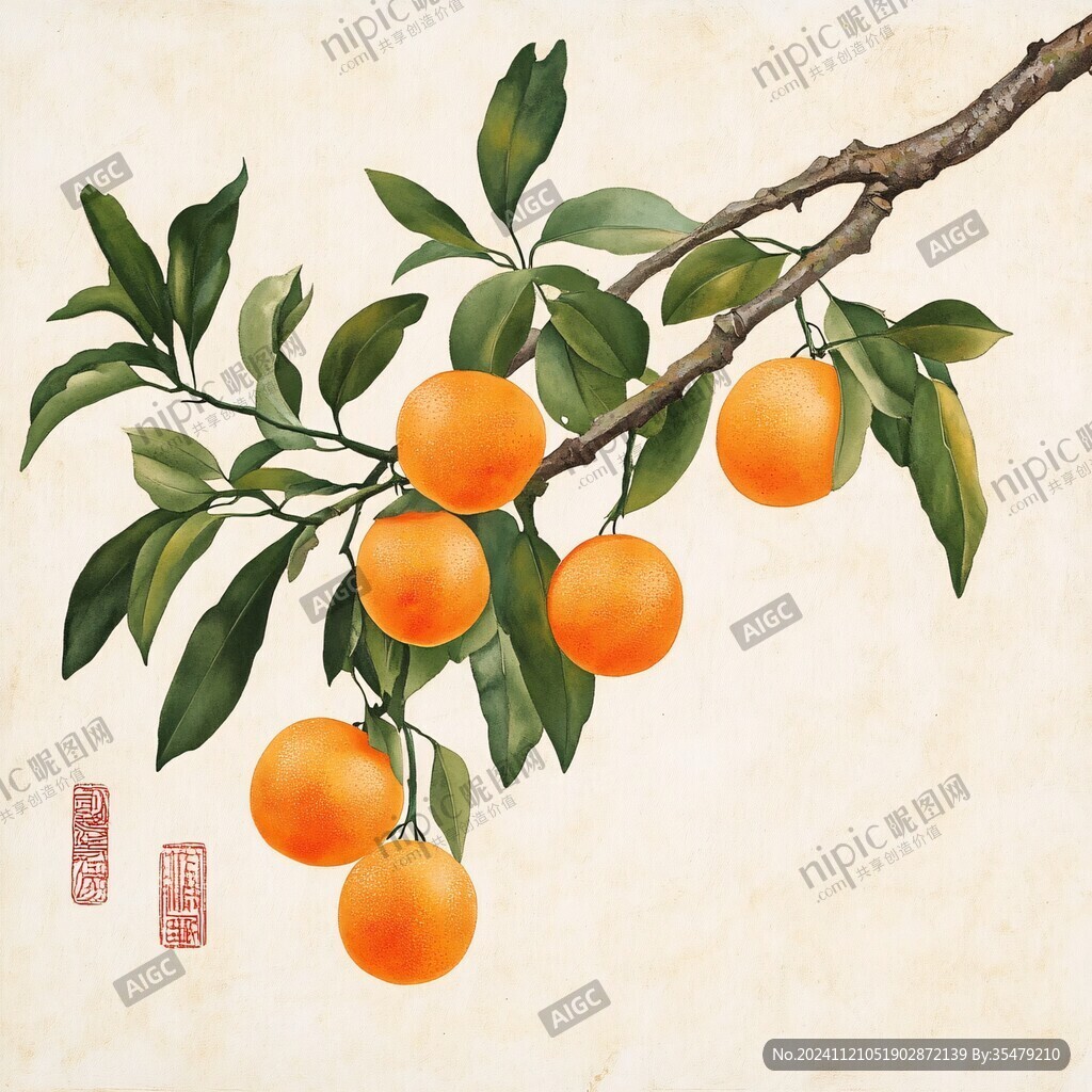 砂糖橘插画设计