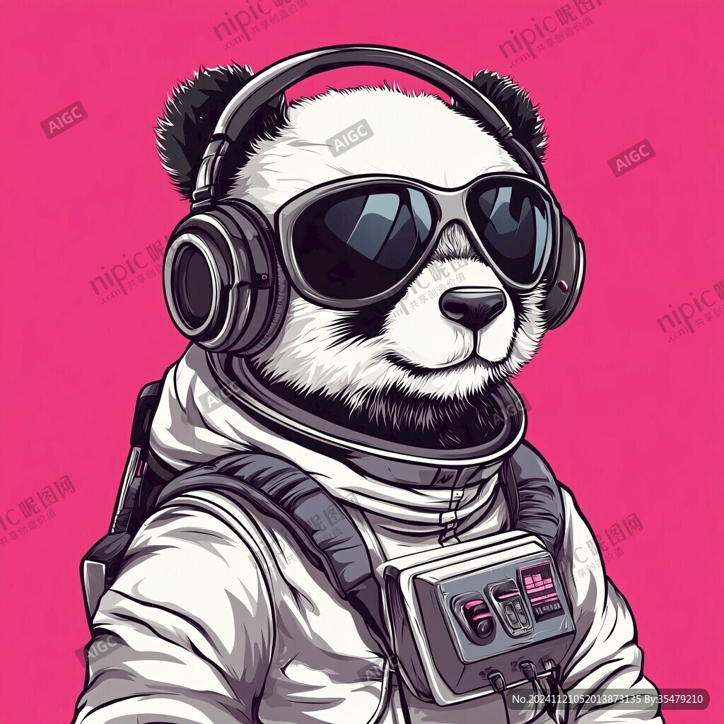 熊猫潮流插画