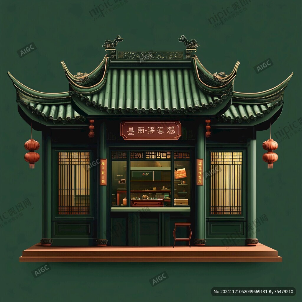 中式风格售货小亭