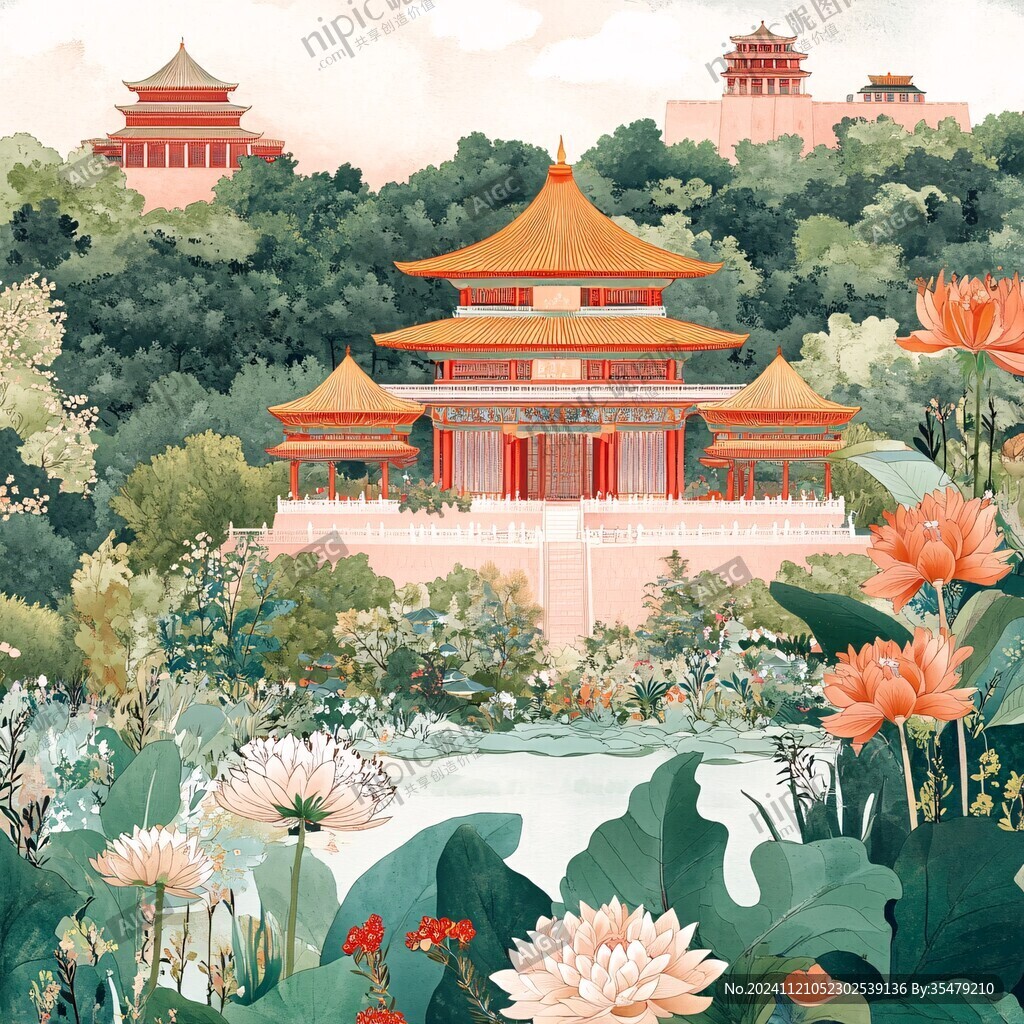 皇家园林插画