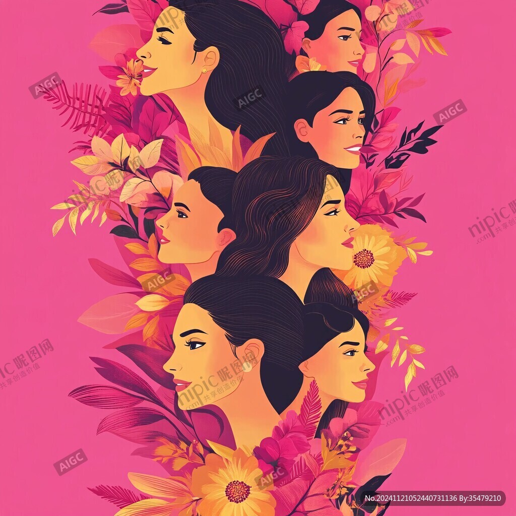 妇女节插画海报