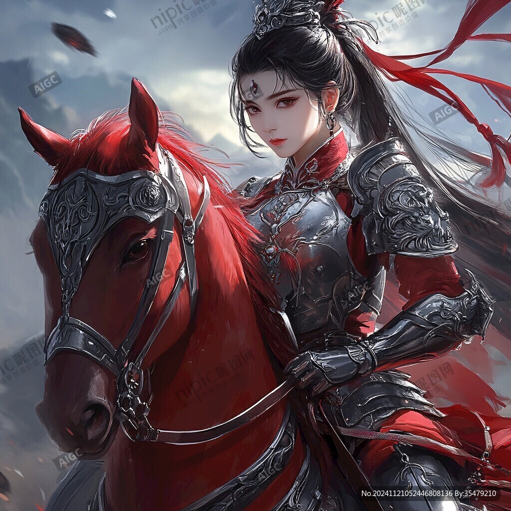 红衣少女设计古风