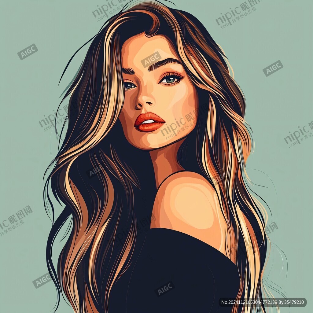 人物头像美女插画