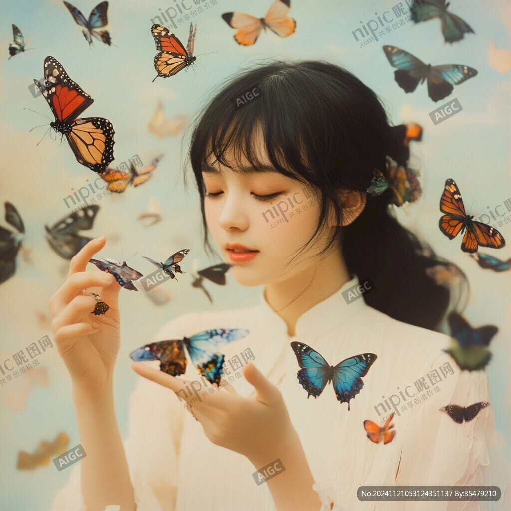 拍蝴蝶的女孩
