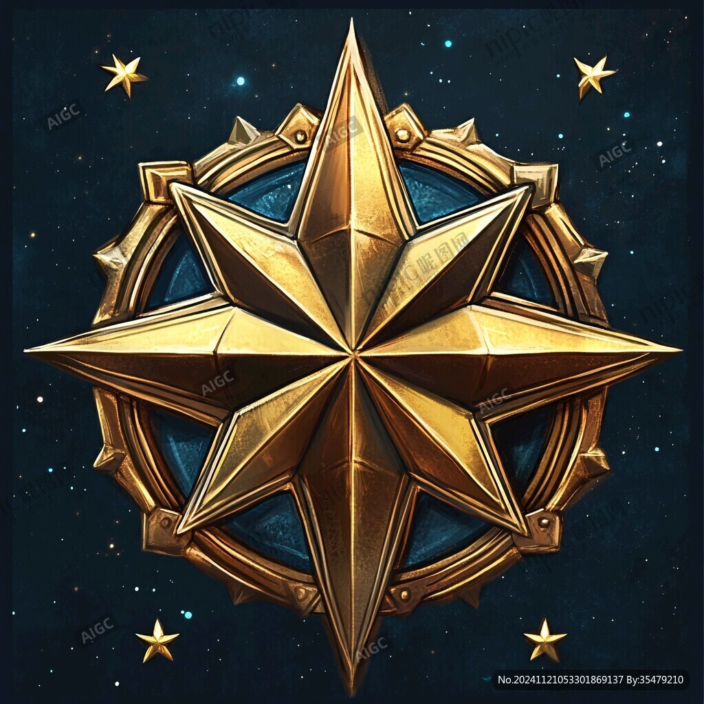 金属质感五角星