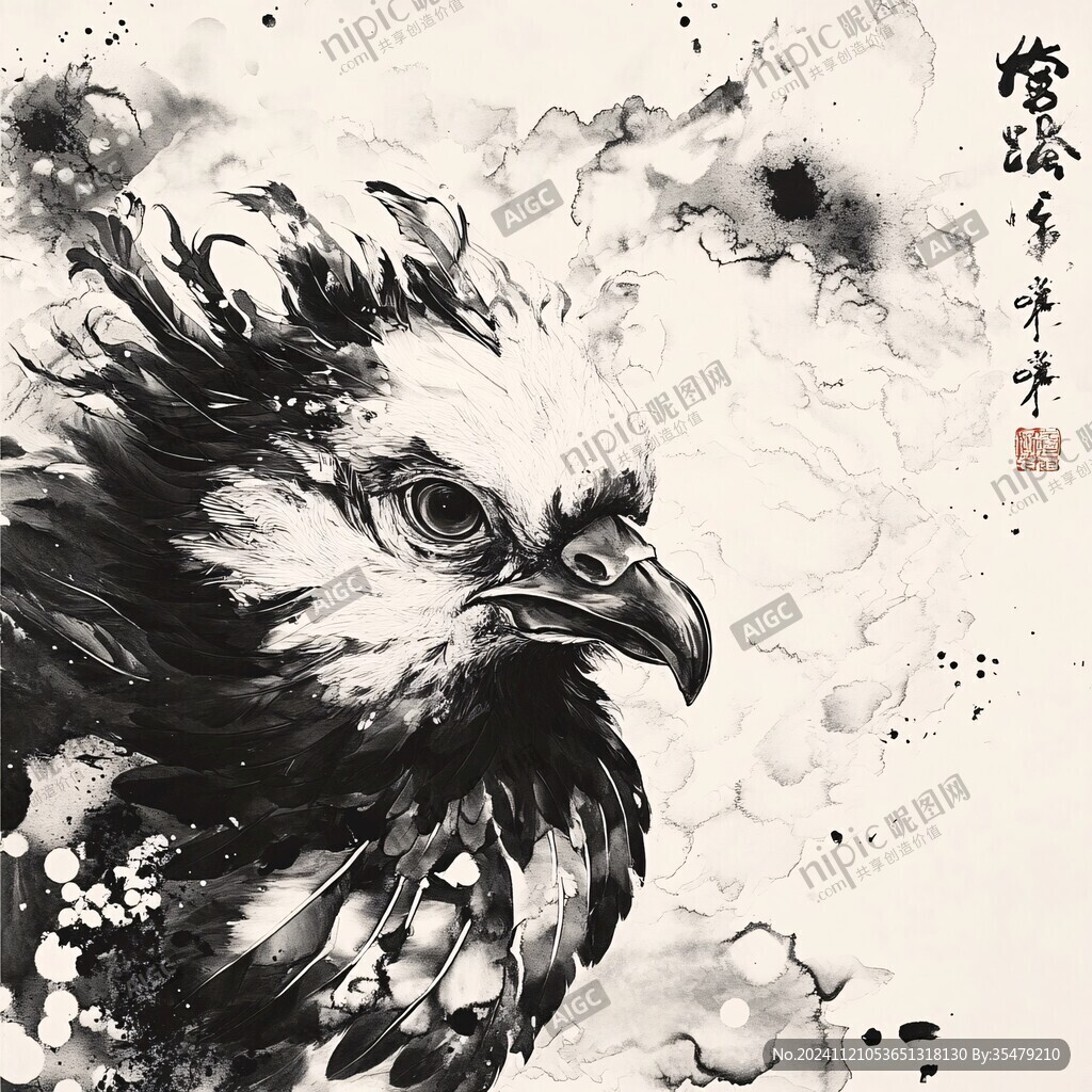 水墨雄鹰