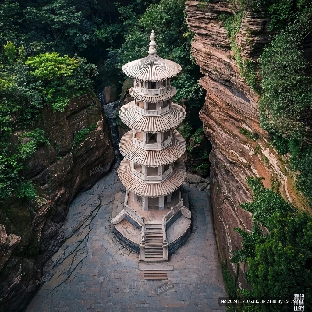 航拍灵谷塔
