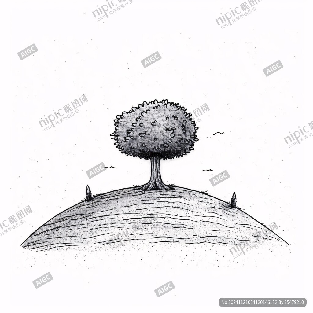 插画小树