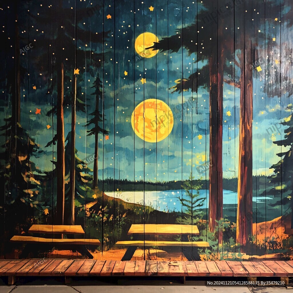 巨幅北欧壁画