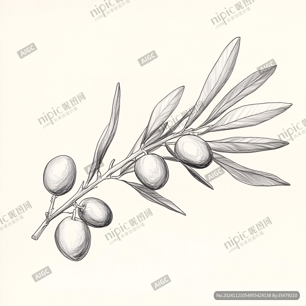 高清手绘橄榄