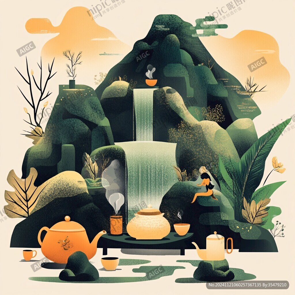 武夷岩茶插画