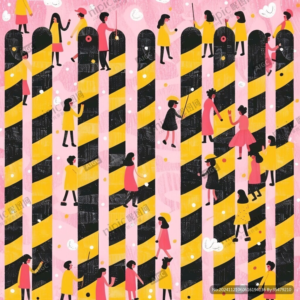 人群行走斑马线插图