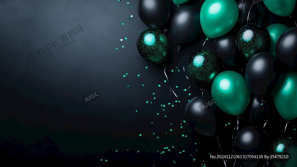墨绿色生日背景