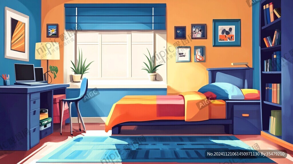 温馨房间插画
