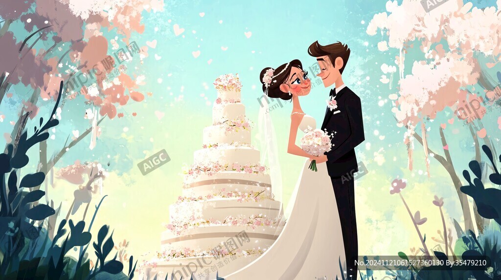 婚庆广告插画