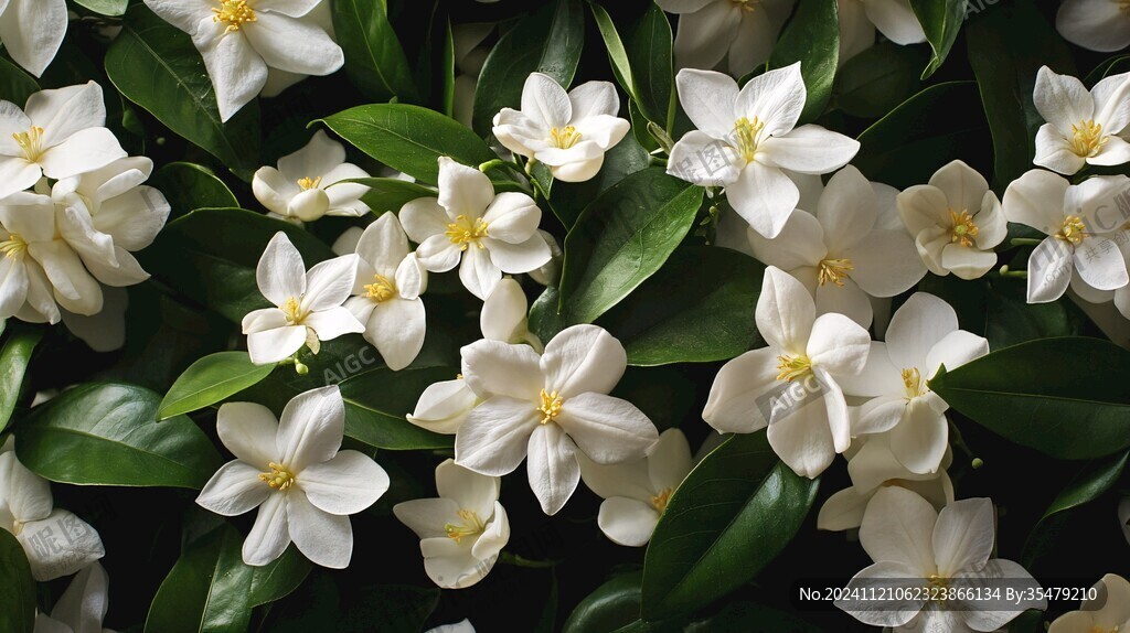 绿叶白花壁纸