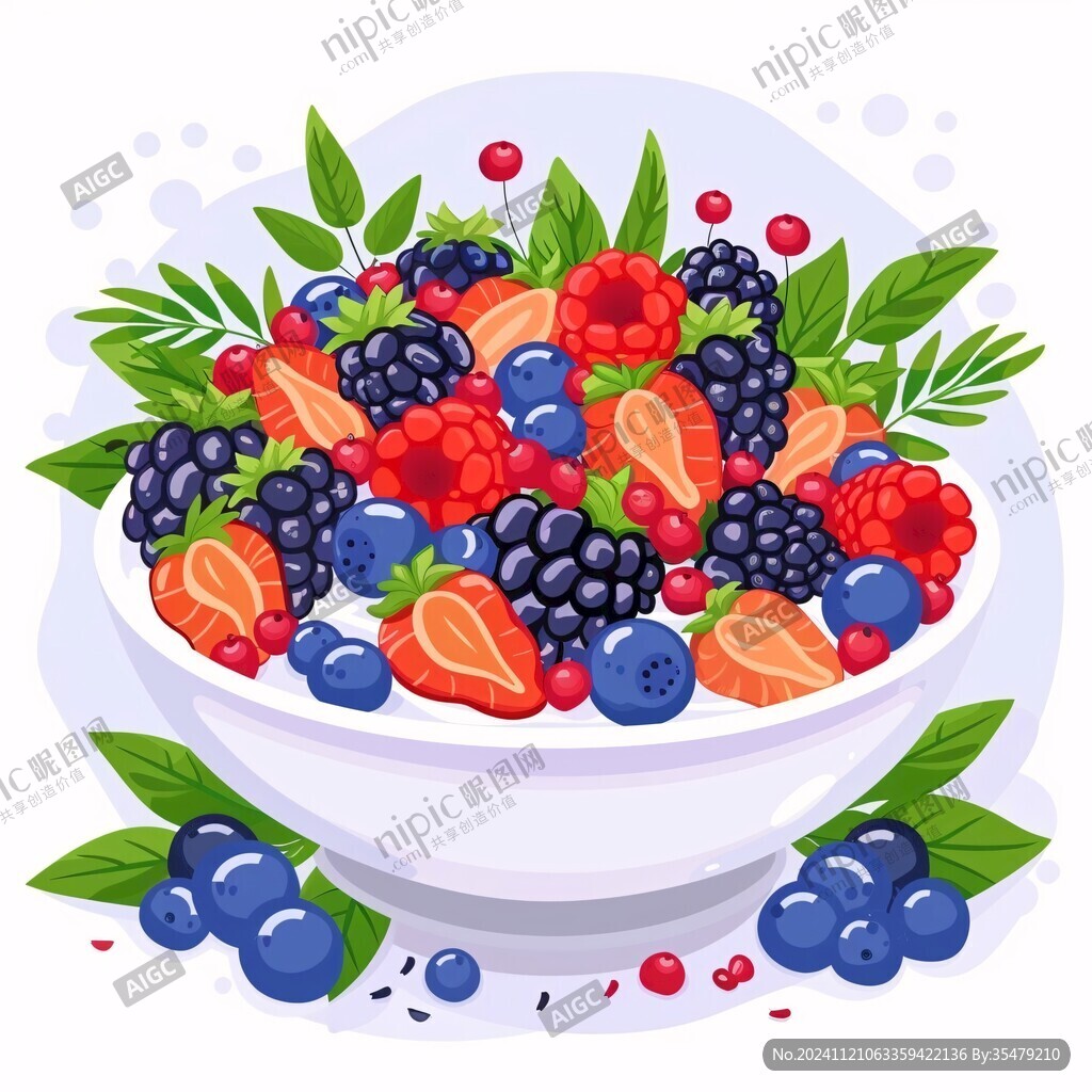 水果碗插画
