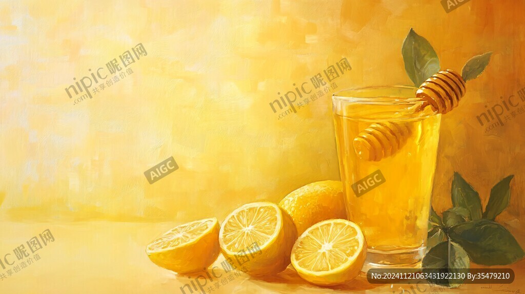 柠檬蜂蜜插画